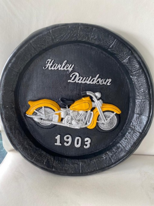 Tampa em gesso Harley-Davidson para decoração de paredes